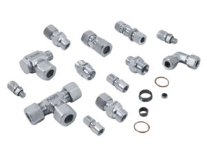 Hydraulic tube couplings.